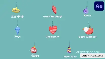 Christmas Toys Icons for After Effects Titles template preview