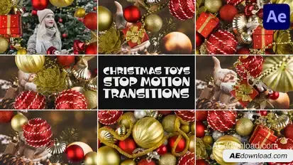 Christmas Toys Stop Motion Transitions for After Effects Elements template preview