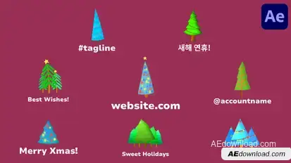 Christmas Tree Animations for After Effects Titles template preview
