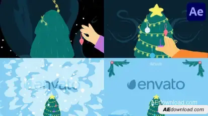Christmas Tree Decoration Logo | for After Effects Logo Stings template preview