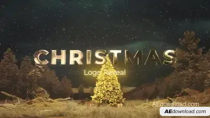 Christmas Tree Logo Reveal | Cinematic Holiday Intro Logo Stings template preview