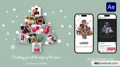 Christmas Tree Photo Collage Intro | After Effects Openers template preview