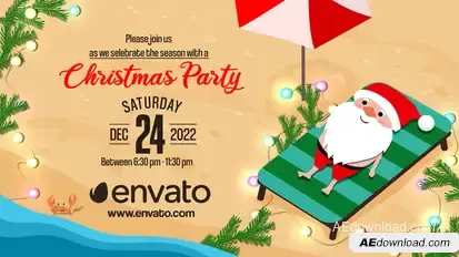 Christmas Tropical Logo Stings template preview