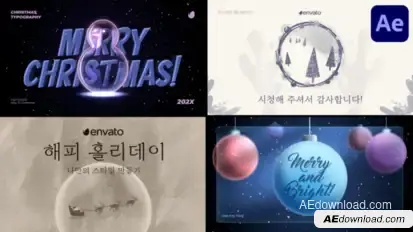 Christmas Typography | After Effects Titles template preview