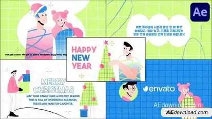 Christmas Typography Slides for After Effects Openers template preview