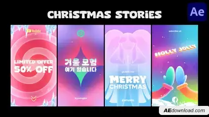 Christmas Typography Stories | After Effects Openers template preview