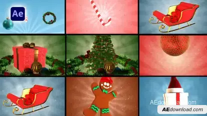 Christmas Unique Transitions Elements template preview