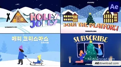 Christmas Vibe Typography for After Effects Titles template preview
