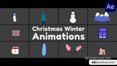 Christmas Winter Animations for After Effects Elements template preview