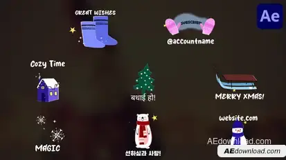 Christmas Winter Animations for After Effects Titles template preview