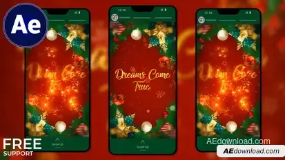 Christmas Wishes Instagram Stories || Xmas Stories Video Displays template preview