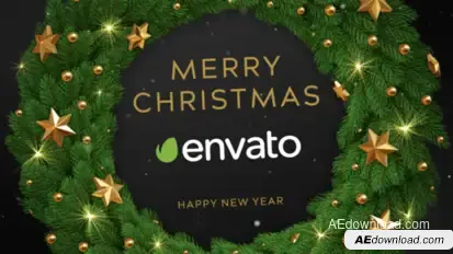 Christmas Wreath Logo Stings template preview