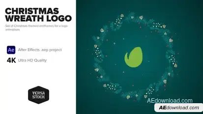 Christmas Wreath Logo Endframe Kit Elements template preview