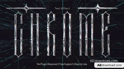 Chrome Text Effect Titles template preview