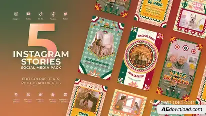 Cinco De Mayo Mexican Festival Instagram Reel MOGRT Premiere Pro Premiere Pro template preview