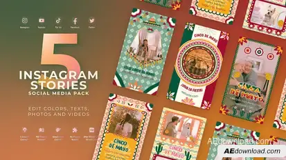 Cinco De Mayo Mexican Festival Instagram Reel Video Displays template preview