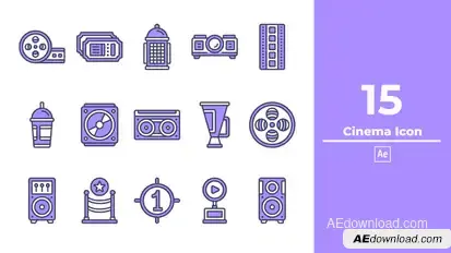 Cinema Icon After Effect Elements template preview