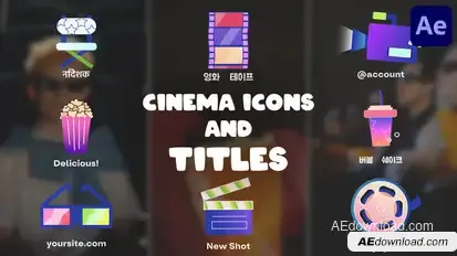 Cinema Icons And Titles for After Effects Titles template preview