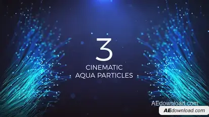 Cinematic Aqua Particles 3 Titles template preview
