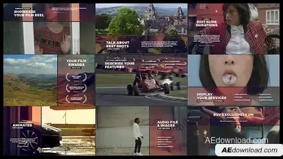 Cinematic Film Reel Slides Video Displays template preview