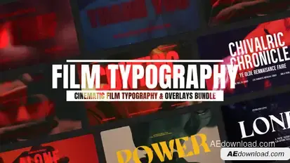 Cinematic Film Typography & Vintage Overlays Bundle Titles template preview