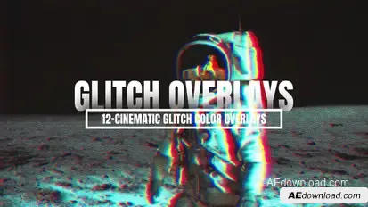 Cinematic Glitch Color Overlays Elements template preview
