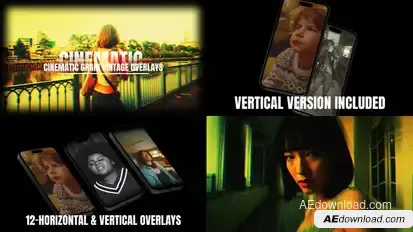 Cinematic Grain Vintage Overlays Elements template preview