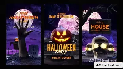 Cinematic Halloween Instagram Stories Openers template preview