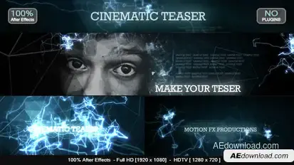 Cinematic Teaser Video Displays template preview