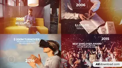Cinematic Timeline Slideshow Video Displays template preview