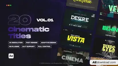 Cinematic Titles vol.01 | After Effects Titles template preview