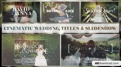 Cinematic Wedding Titles Video Displays template preview