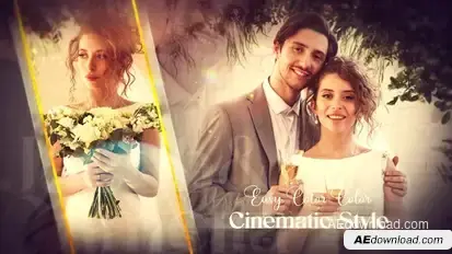 Cinematic Wedding Slideshow | Beautiful Love Story Video Displays template preview