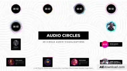 Circle Audio Visualizations Elements template preview