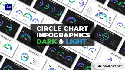 Circle Chart Infographics | Dark and Light Themes Infographics template preview