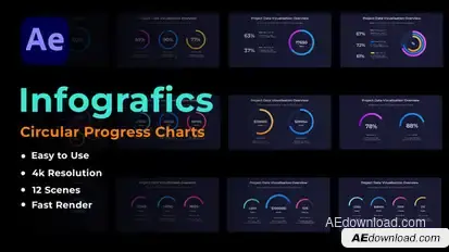 Circular Progress Charts Infographics template preview