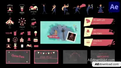 Circus Big Pack for After Effects Elements template preview