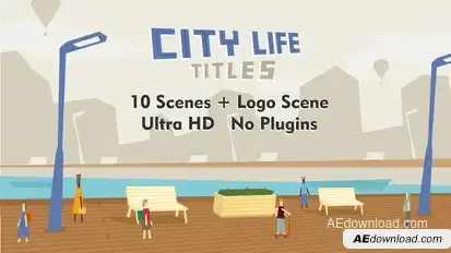 City Life Titles Titles template preview
