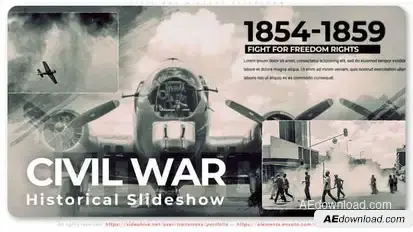 Civil War History Slideshow Openers template preview