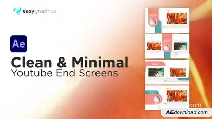 Clean & Minimal Youtube End Screens Template Elements template preview