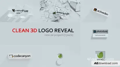 Clean 3d Logo Reveal Logo Stings template preview
