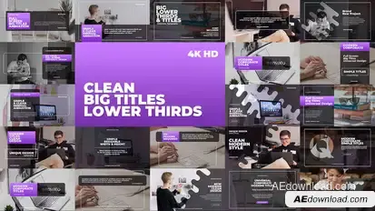 Clean Big Titles Lower Thirds Titles template preview