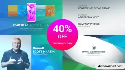 Clean Business Company Profile Video Displays template preview