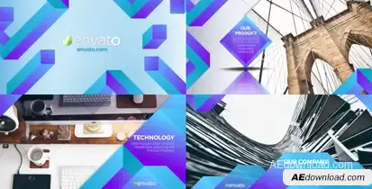 Clean Corporate Slideshow Video Displays template preview