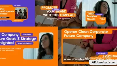 Clean Corporate Slideshow Openers template preview