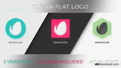 Clean Flat Logo 3 in 1 Logo Stings template preview