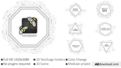 Clean Geometric HUD title Titles template preview