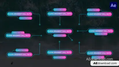 Clean Gradient Call Outs | After Effect Titles template preview