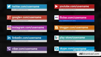 Clean Minimal Social Media Lower Thirds Elements template preview