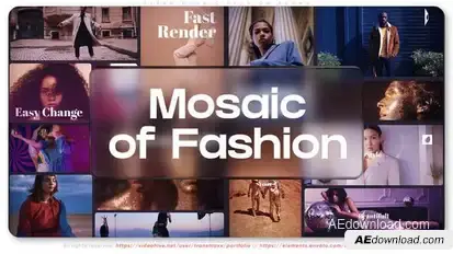 Clean Mosaic Fashion Promo broadcast-packages template preview